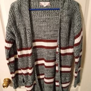 Gray stripe sweater